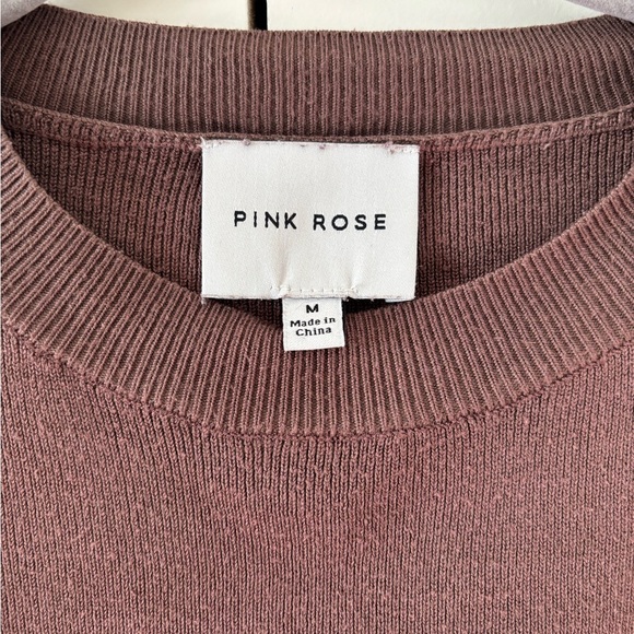 Pink Rose Chocolate Cropped Pullover - Picture 4 of 5
